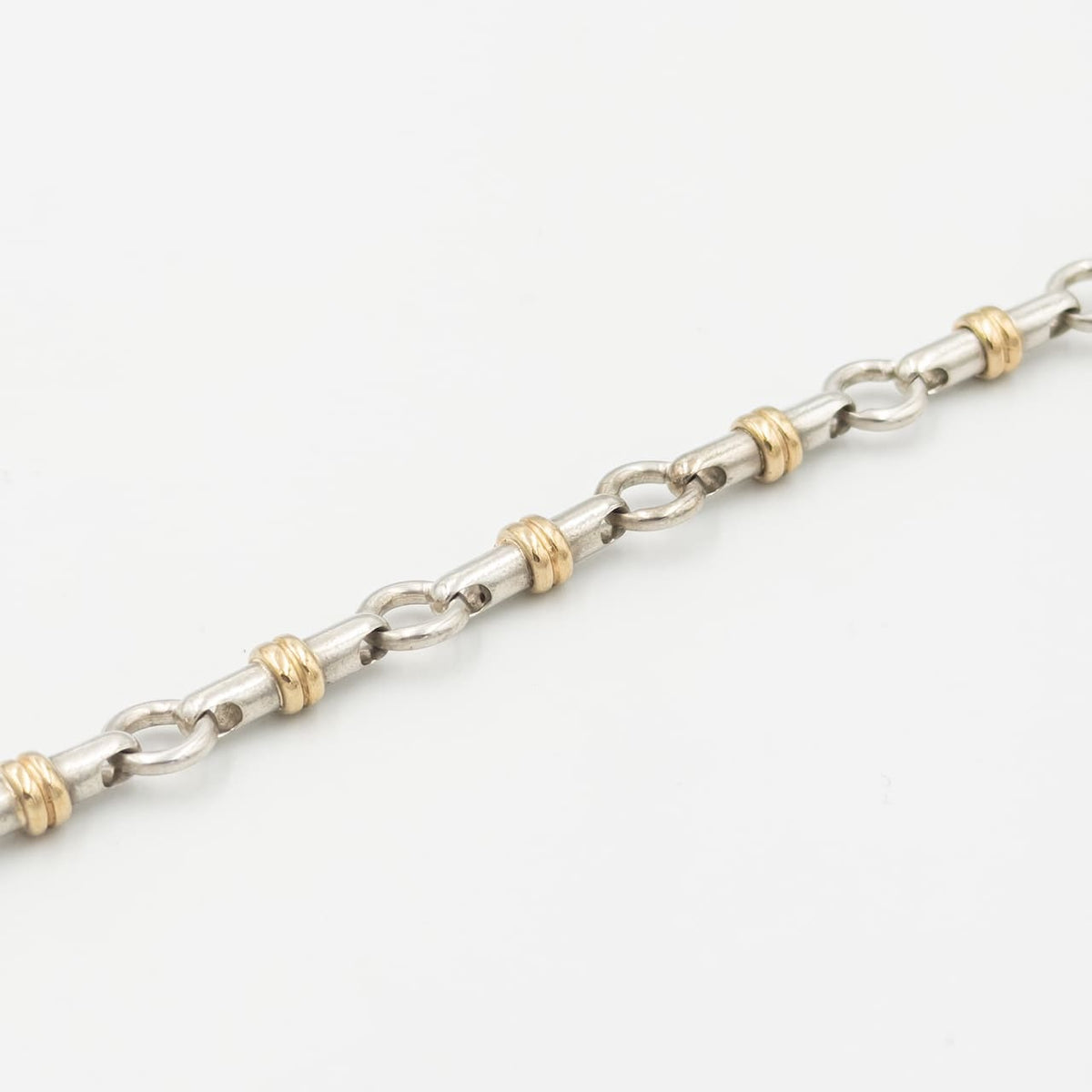 ヴィンテージ ティファニー ブライドル リンク ブレスレット 18.4cm シルバー 18K コンビ 1990's
