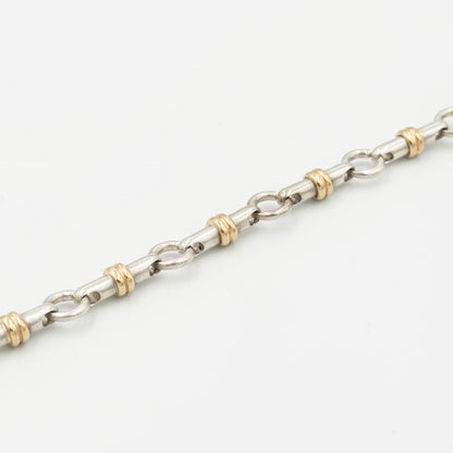 ヴィンテージ ティファニー ブライドル リンク ブレスレット 18.4cm シルバー 18K コンビ 1990's