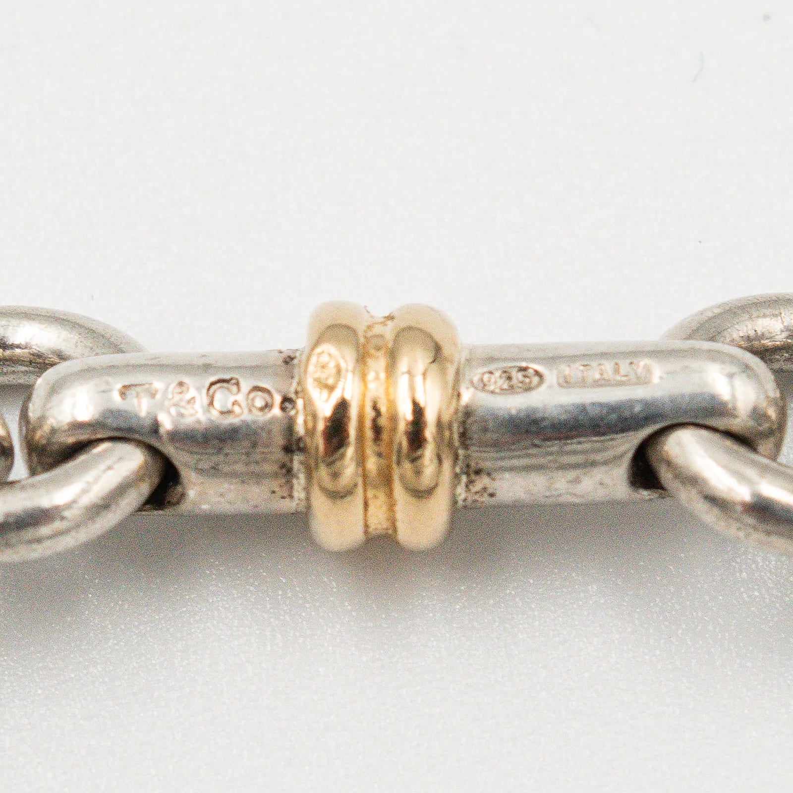ヴィンテージ ティファニー ブライドル リンク ネックレス シルバー 18K コンビ 1990's 刻印