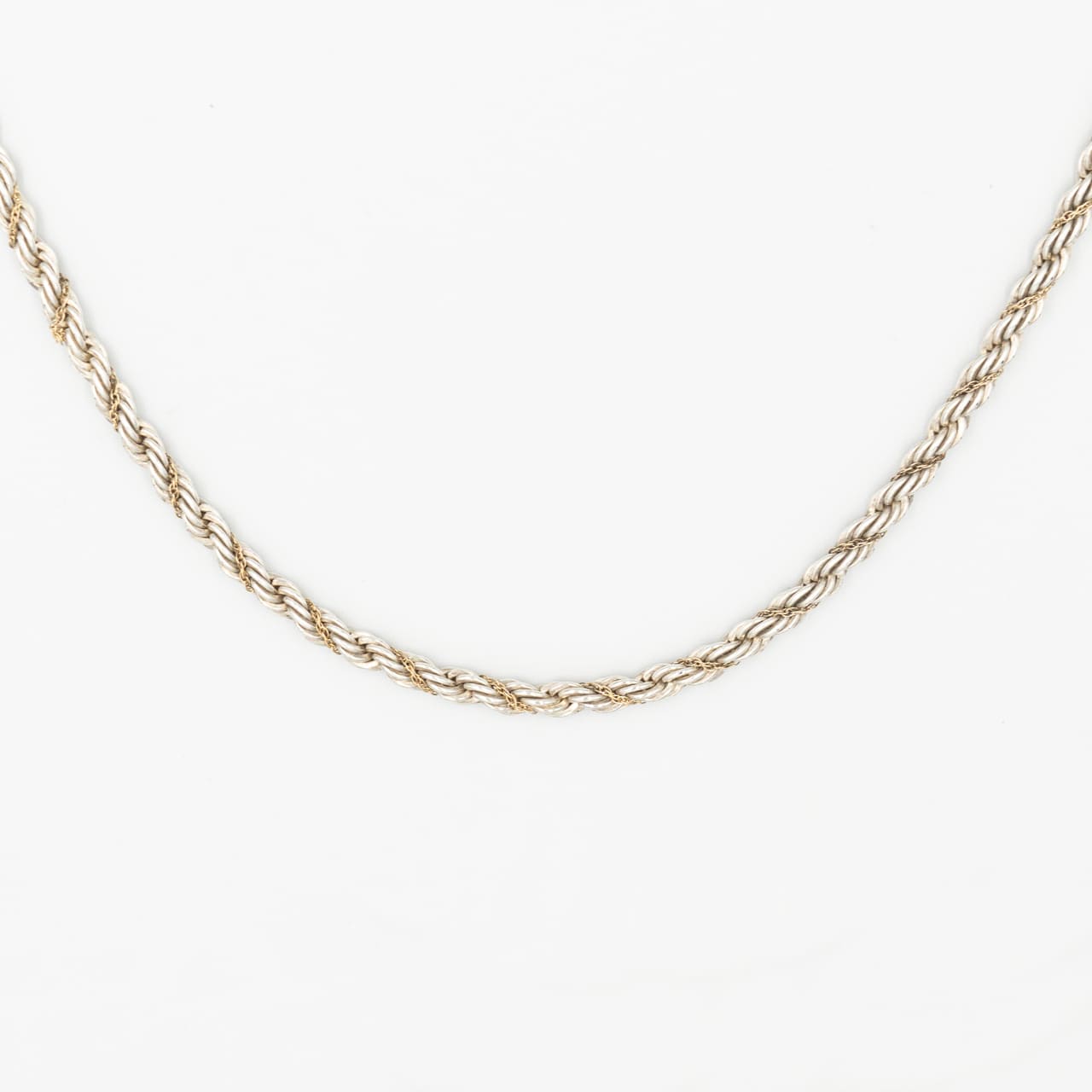 ヴィンテージ ティファニー シック ツイスト ロープ ネックレス 46.2cm シルバー 18K コンビ 1990's