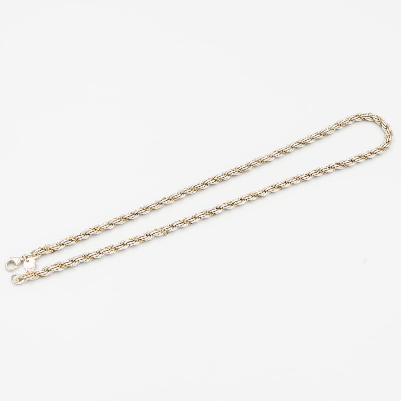 ヴィンテージ ティファニー シック ツイスト ロープ ネックレス 46.2cm シルバー 18K コンビ 1990's