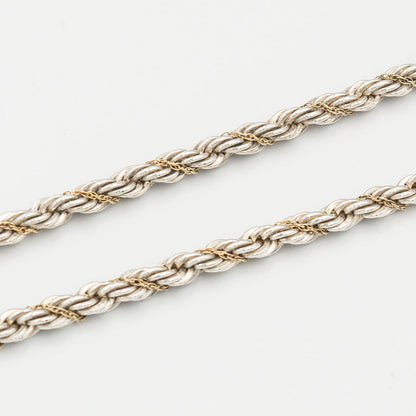 ヴィンテージ ティファニー シック ツイスト ロープ ネックレス 46.2cm シルバー 18K コンビ 1990's