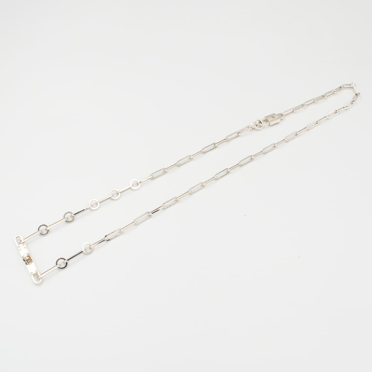 エルメス ケリー シェーヌ ネックレス 87.4cm シルバー