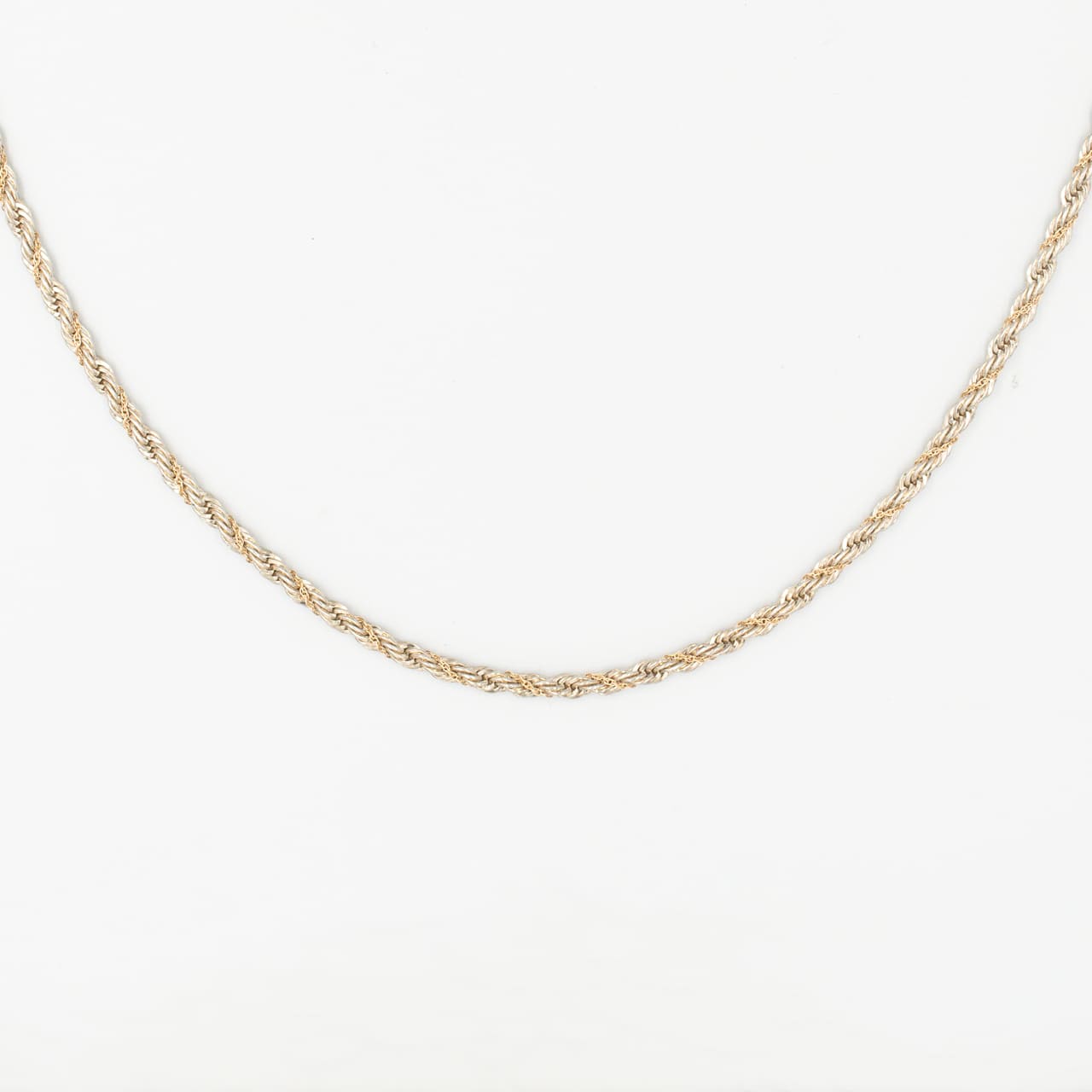 ヴィンテージ ティファニー シック ツイスト ロープ ネックレス 61.6cm シルバー 14K コンビ 1980's