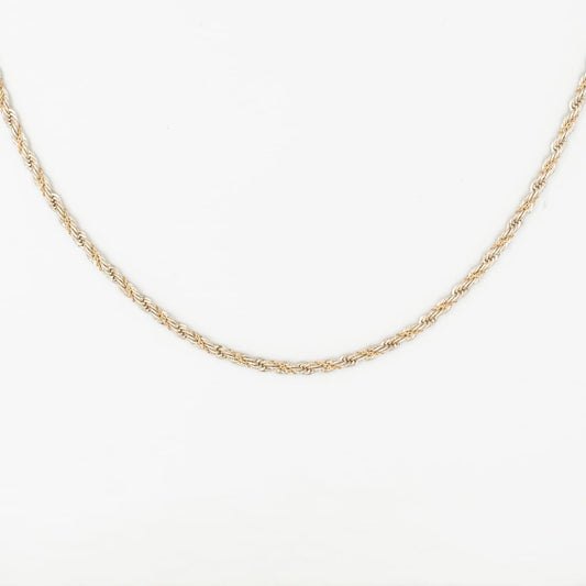 ヴィンテージ ティファニー シック ツイスト ロープ ネックレス 61.6cm シルバー 14K コンビ 1980's