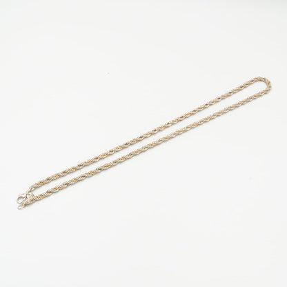 ヴィンテージ ティファニー シック ツイスト ロープ ネックレス 61.6cm シルバー 14K コンビ 1980's