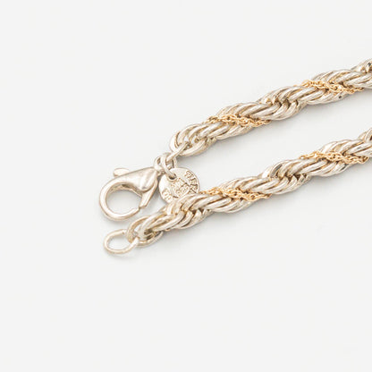 ヴィンテージ ティファニー シック ツイスト ロープ ネックレス 61.6cm シルバー 14K コンビ 1980's