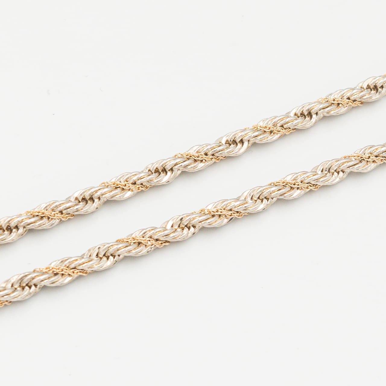 ヴィンテージ ティファニー シック ツイスト ロープ ネックレス 61.6cm シルバー 14K コンビ 1980's