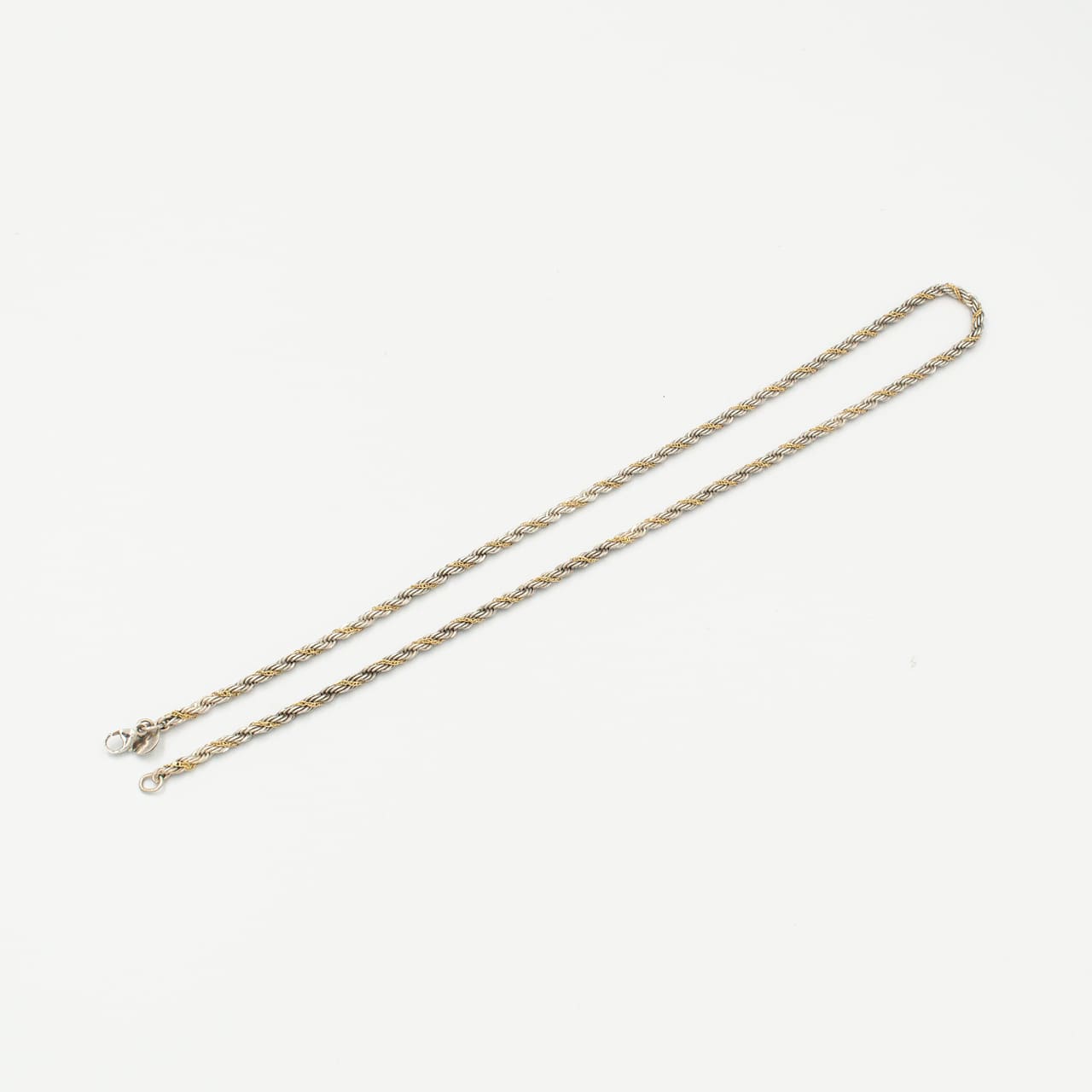 ヴィンテージ ティファニー シン ツイスト ロープ ネックレス 47.1cm シルバー 18K コンビ 1990's