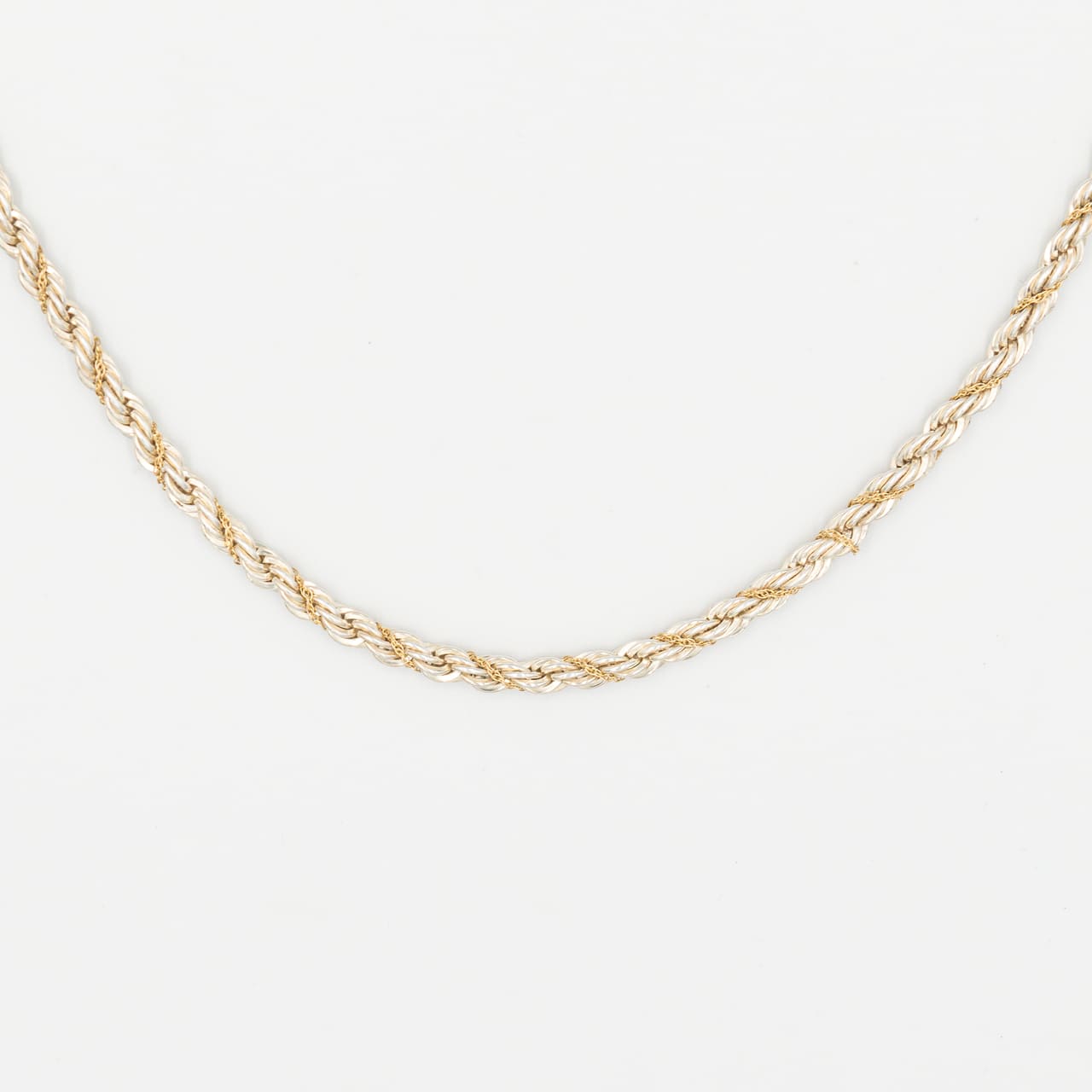 ヴィンテージ ティファニー シック ツイスト ロープ ネックレス 46.4cm シルバー 18K コンビ 1990's