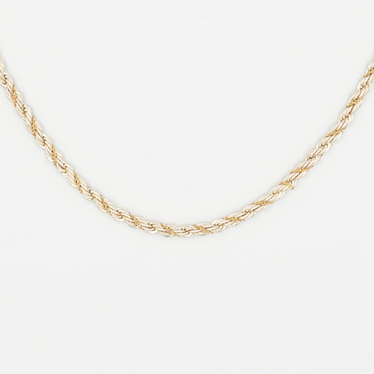 ヴィンテージ ティファニー シック ツイスト ロープ ネックレス シルバー 18K コンビ 1990's