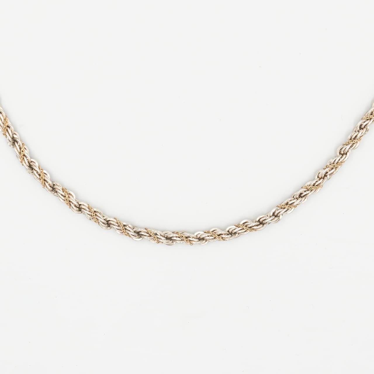 ヴィンテージ ティファニー シック ツイスト ロープ ネックレス 60.1cm シルバー 14K コンビ 1980's
