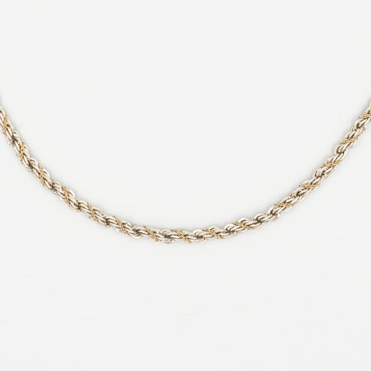 ヴィンテージ ティファニー シック ツイスト ロープ ネックレス シルバー 14K コンビ 1980's