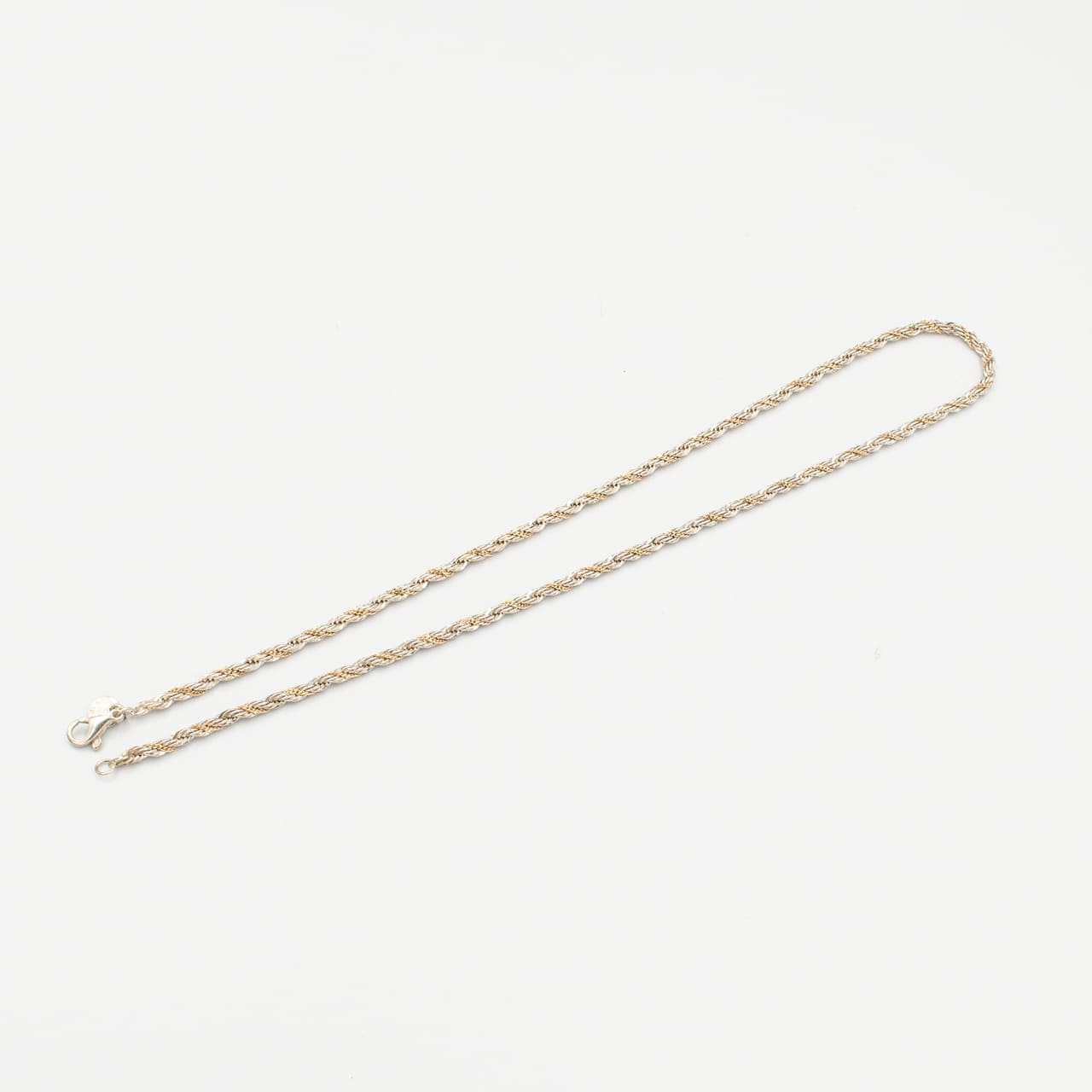ヴィンテージ ティファニー シン ツイスト ロープ ネックレス 44.7cm シルバー 14K コンビ 1980's