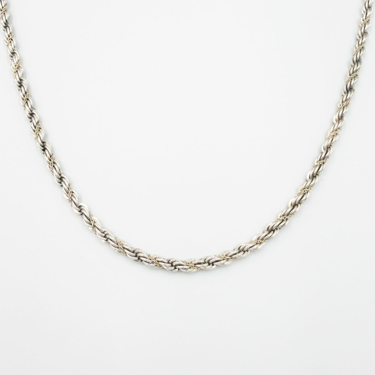 ヴィンテージ ティファニー シック ツイスト ロープ ロング ネックレス 77cm シルバー 18K コンビ 1990's