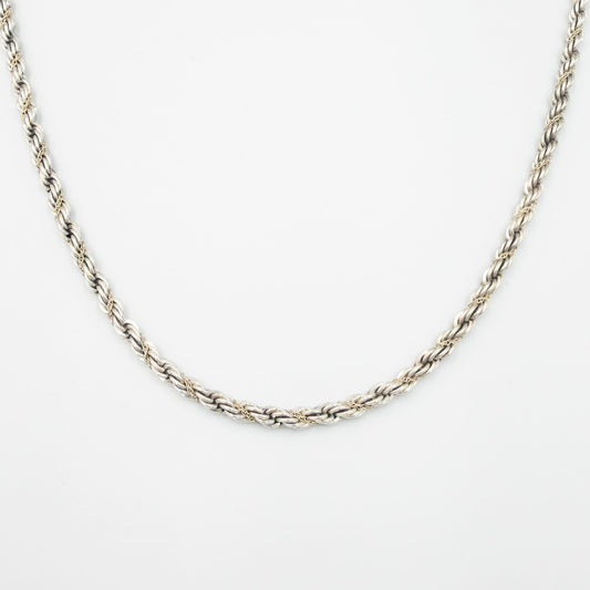 ヴィンテージ ティファニー シック ツイスト ロープ ロング ネックレス 77cm シルバー 18K コンビ 1990's