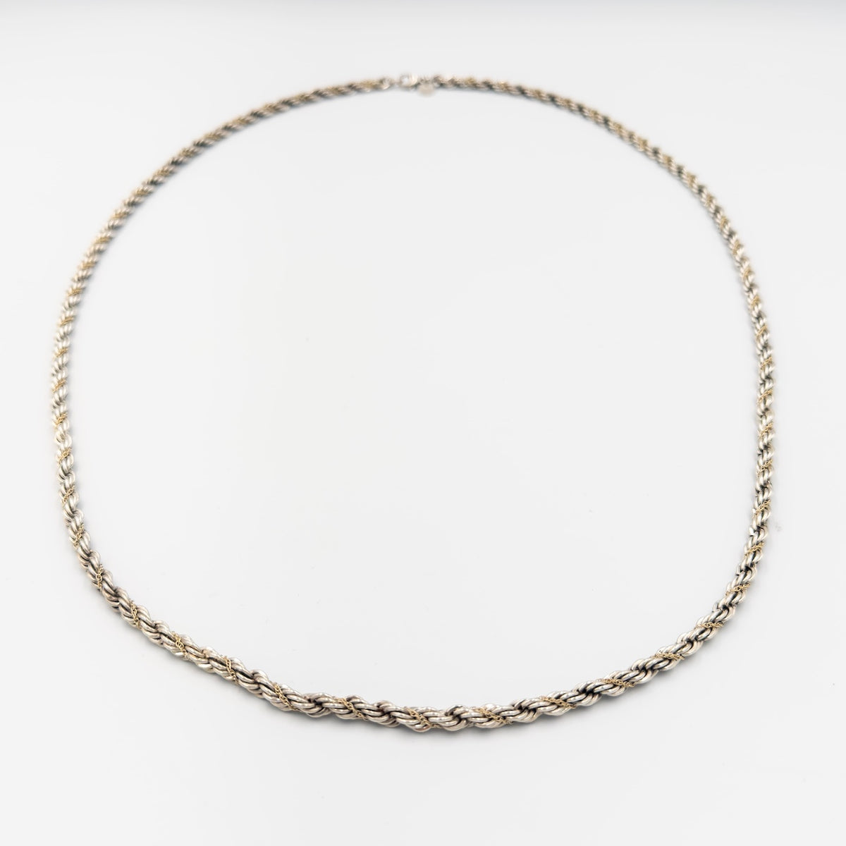 ヴィンテージ ティファニー シック ツイスト ロープ ロング ネックレス 77cm シルバー 18K コンビ 1990's