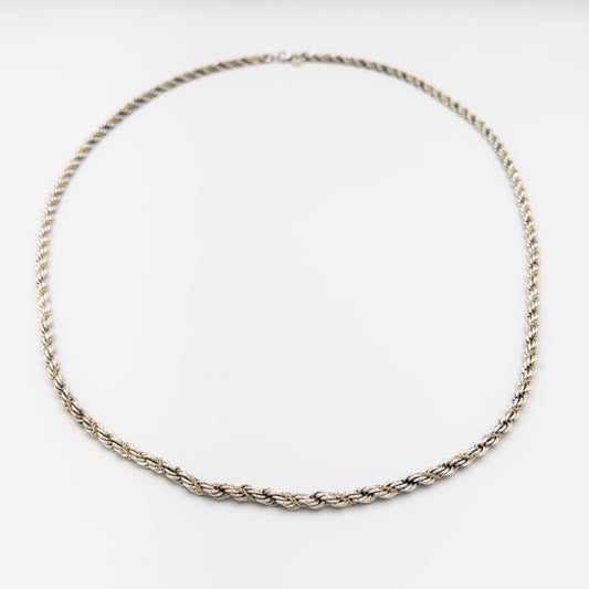 ヴィンテージ ティファニー シック ツイスト ロープ ロング ネックレス 77cm シルバー 18K コンビ 1990's