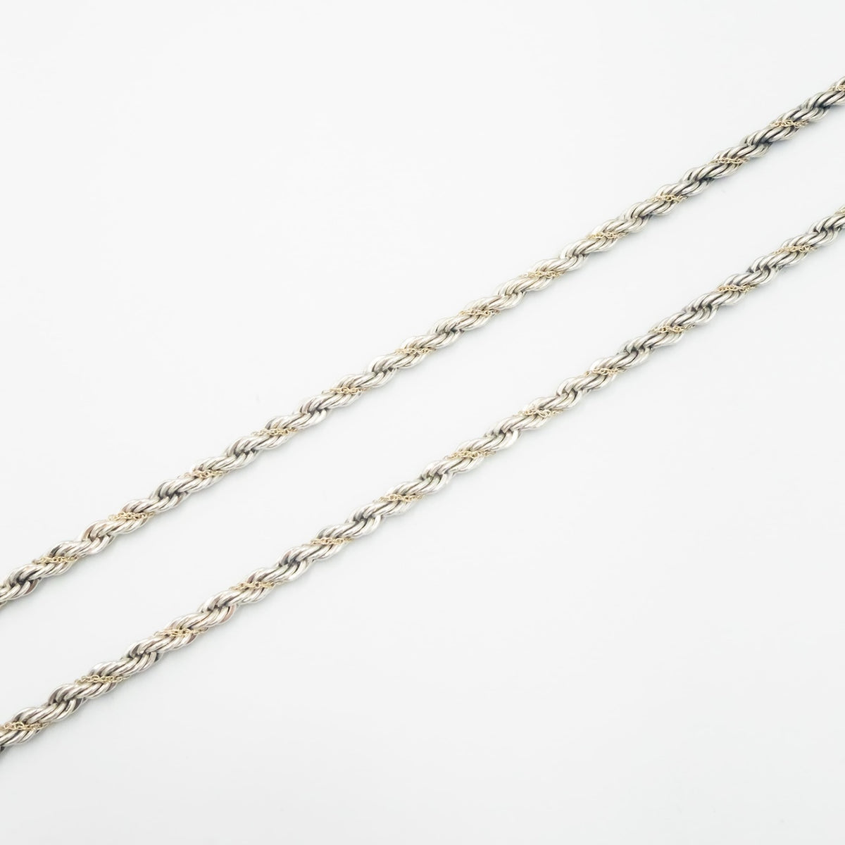 ヴィンテージ ティファニー シック ツイスト ロープ ロング ネックレス 77cm シルバー 18K コンビ 1990's