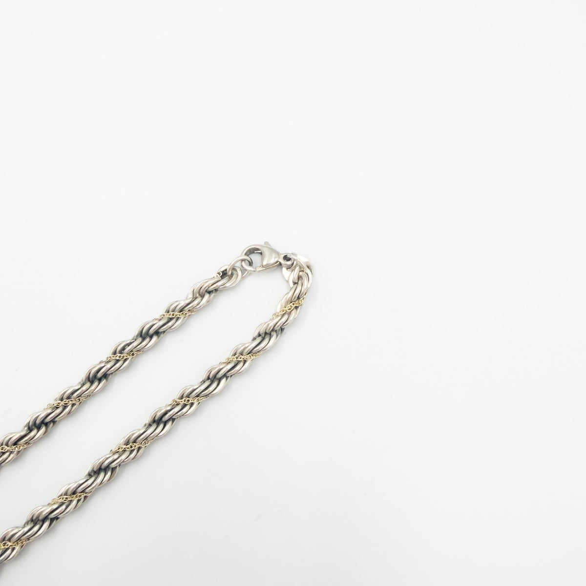 ヴィンテージ ティファニー シック ツイスト ロープ ロング ネックレス 77cm シルバー 18K コンビ 1990's
