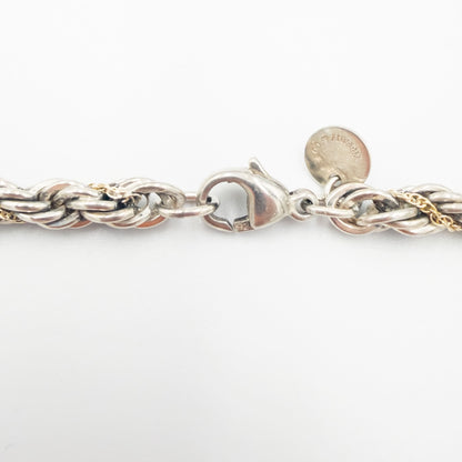 ヴィンテージ ティファニー シック ツイスト ロープ ロング ネックレス 77cm シルバー 18K コンビ 1990's