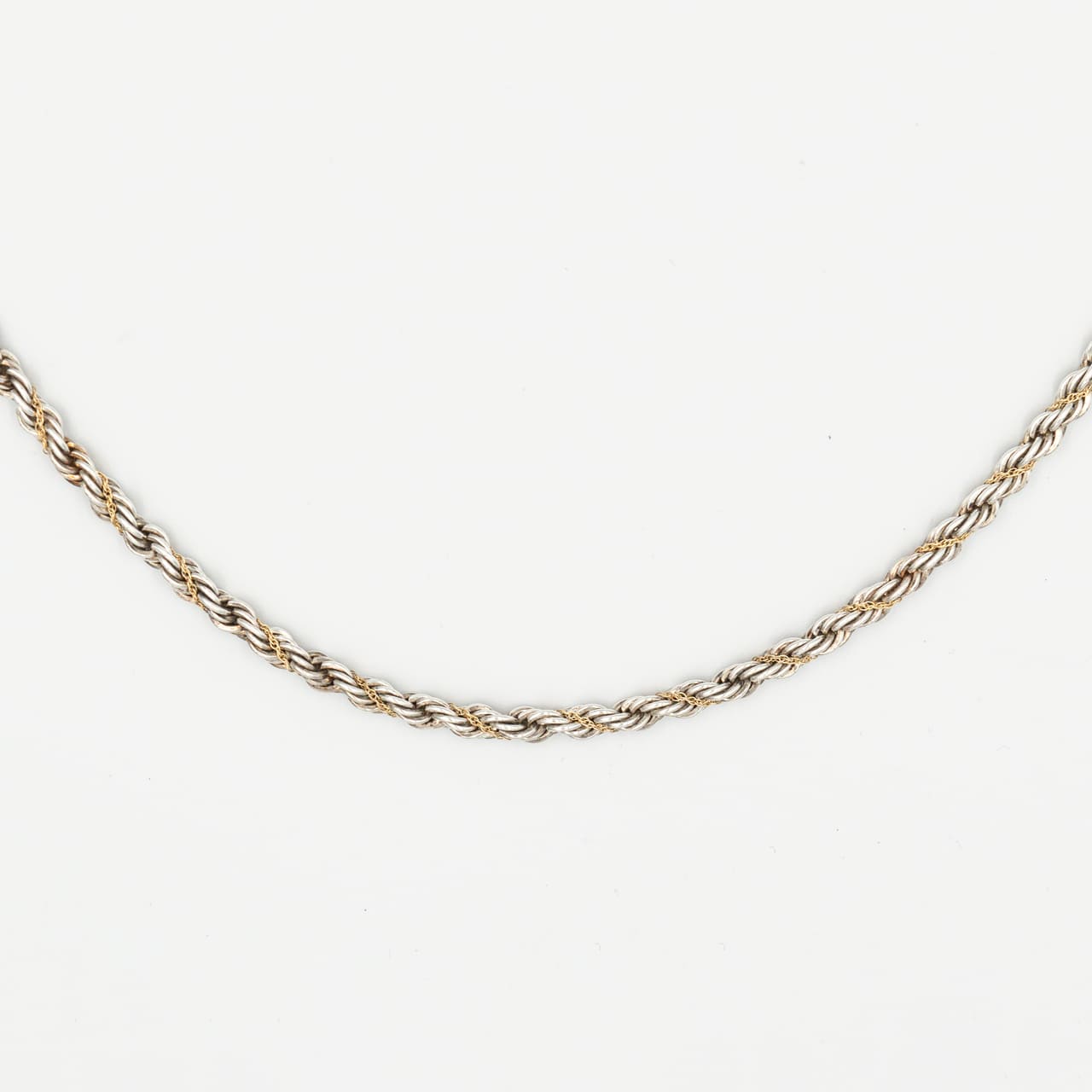 ヴィンテージ ティファニー シック ツイスト ロープ ネックレス 61.5cm シルバー 18K コンビ 1990's