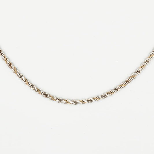 ヴィンテージ ティファニー シック ツイスト ロープ ネックレス 61.5cm シルバー 18K コンビ 1990's