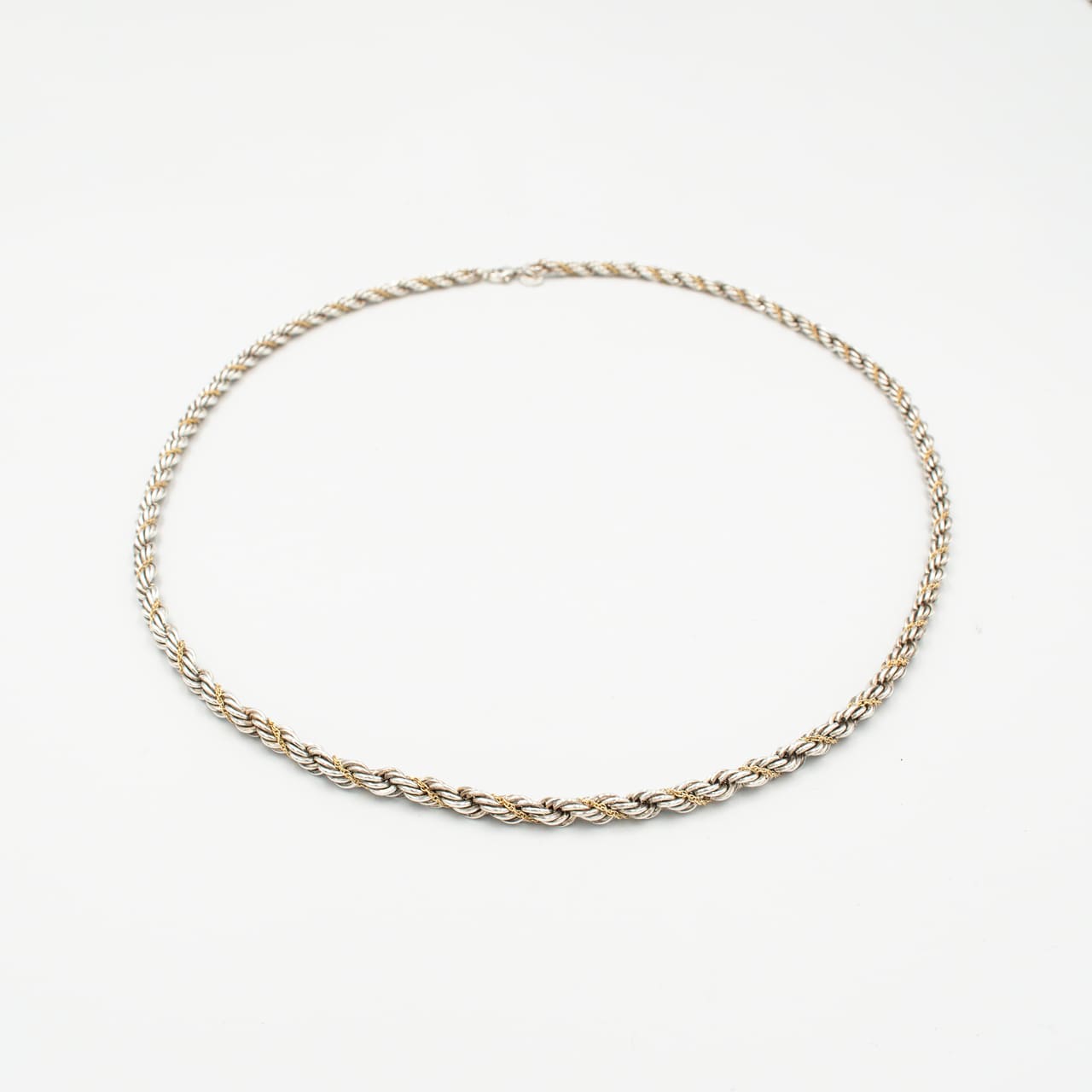 ヴィンテージ ティファニー シック ツイスト ロープ ネックレス 61.5cm シルバー 18K コンビ 1990's