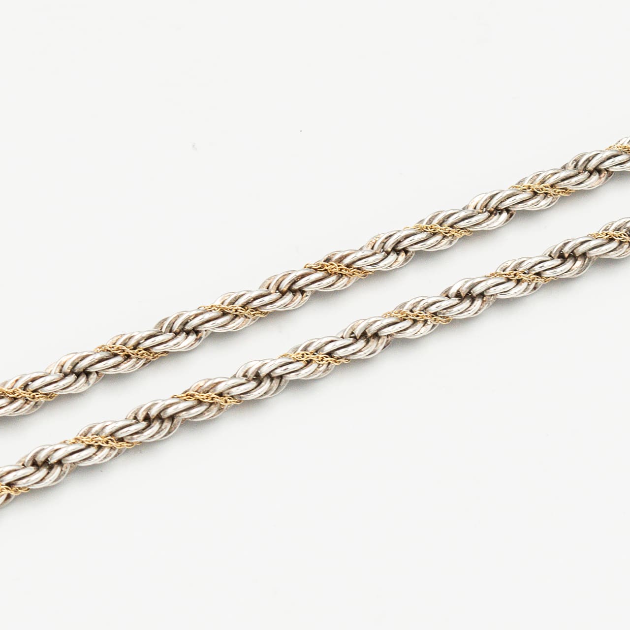ヴィンテージ ティファニー シック ツイスト ロープ ネックレス 61.5cm シルバー 18K コンビ 1990's