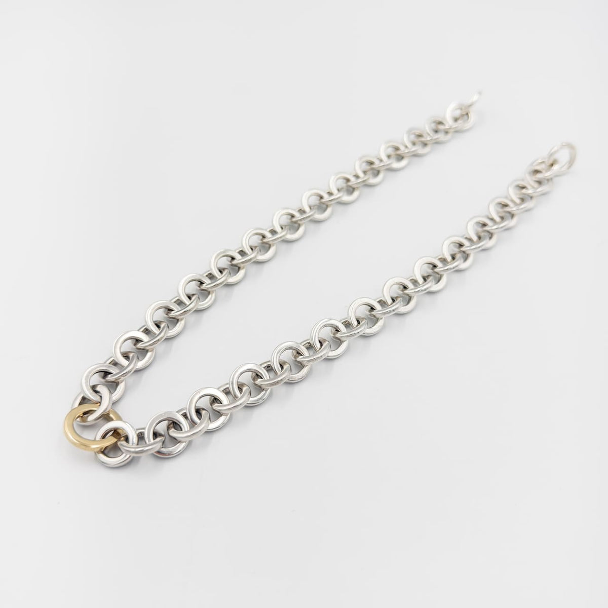 ヴィンテージ ティファニー サークルリンク ネックレス 41.5cm シルバー 18K コンビ 2000's