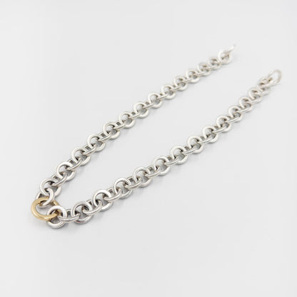 ヴィンテージ ティファニー サークルリンク ネックレス 41.5cm シルバー 18K コンビ 2000's
