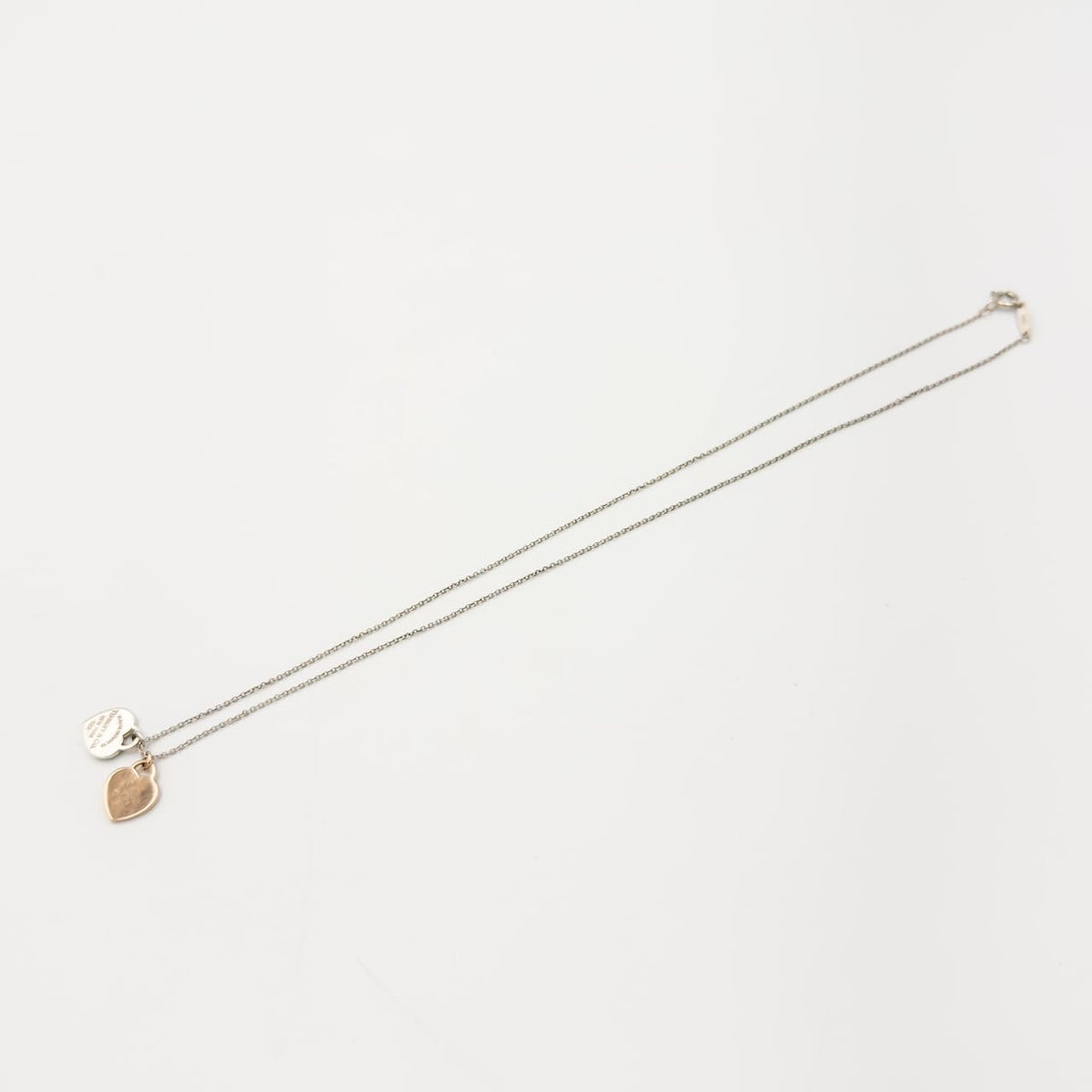ティファニー リターン トゥ ダブル ハート タグ ネックレス 40.9cm シルバー 18K コンビ