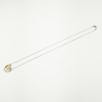 ヴィンテージ ティファニー ハート リボン ボウ ネックレス 47cm シルバー 18K コンビ 1990's