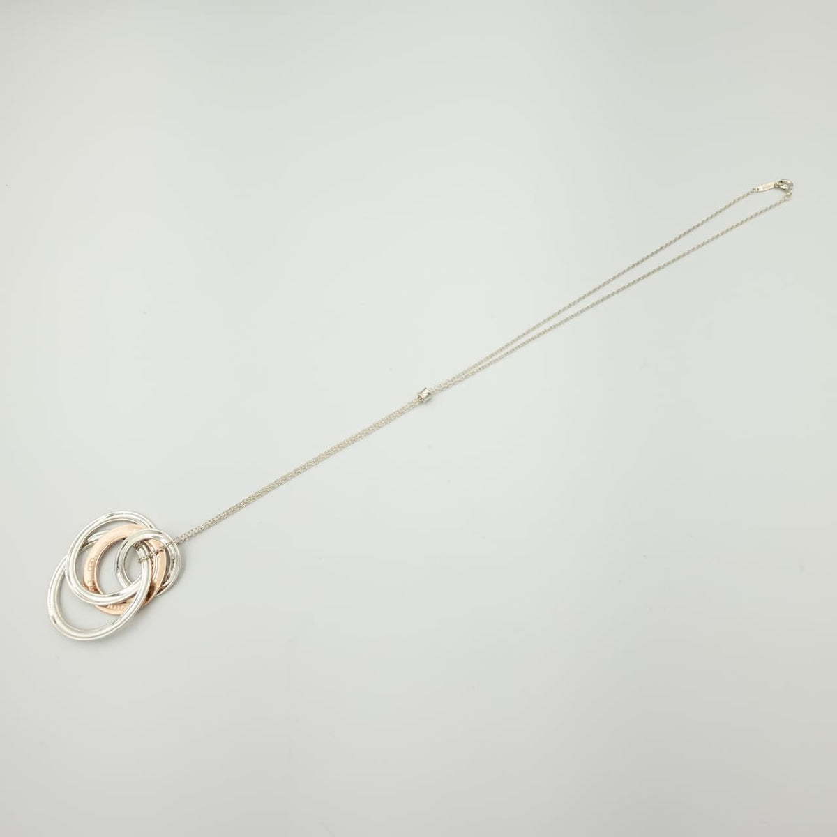 ティファニー 1837 インターロッキング サークル ネックレス 51cm シルバー ルベドメタル コンビ