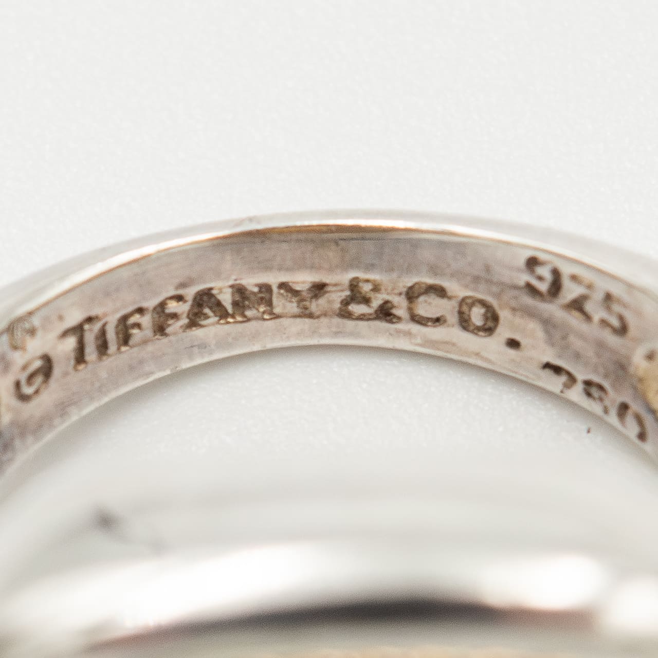 ヴィンテージ ティファニー シトリン リング 9号 シルバー 18K コンビ