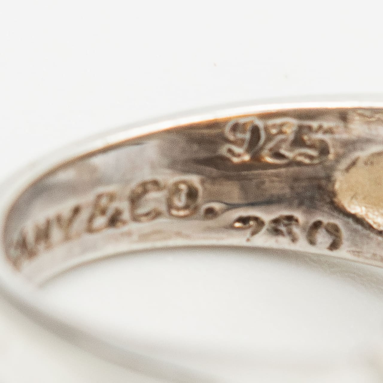 ヴィンテージ ティファニー シトリン リング 9号 シルバー 18K コンビ
