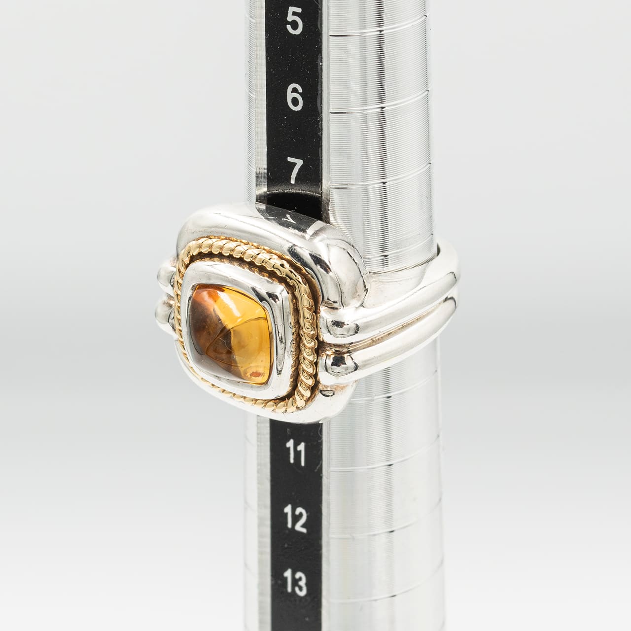 ヴィンテージ ティファニー シトリン リング 9号 シルバー 18K コンビ