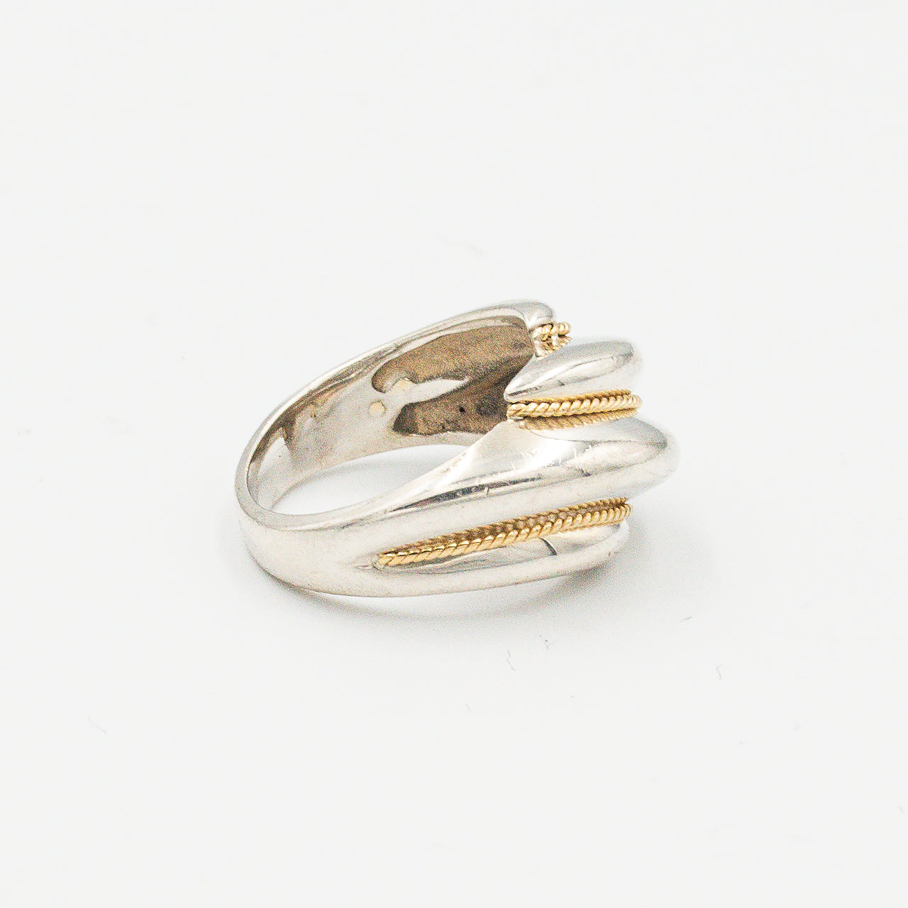 ヴィンテージ ティファニー ツイストロープ スワール リング シルバー 18K コンビ 1990's