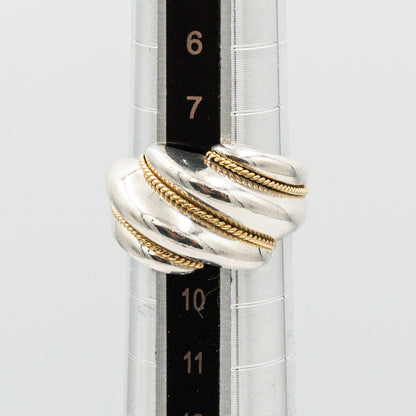 ヴィンテージ ティファニー ツイストロープ スワール リング シルバー 18K コンビ 1990's サイズ