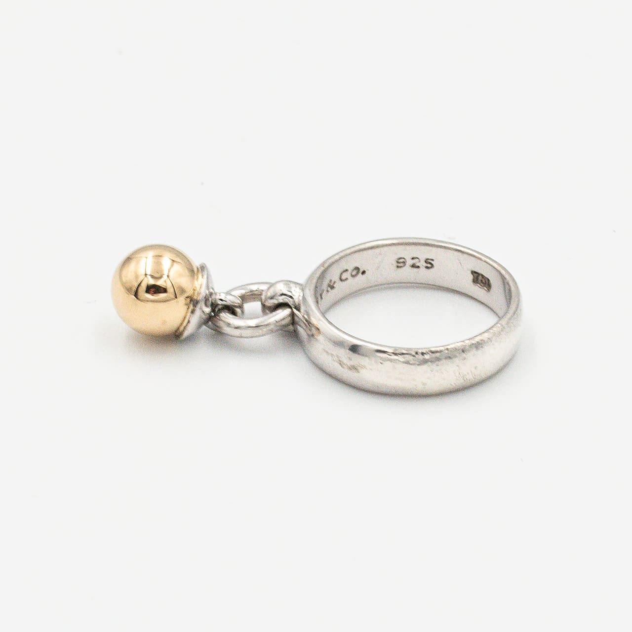 ヴィンテージ ティファニー ボール ダングル リング シルバー 18K コンビ 1995