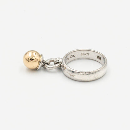ヴィンテージ ティファニー ボール ダングル リング シルバー 18K コンビ 1995