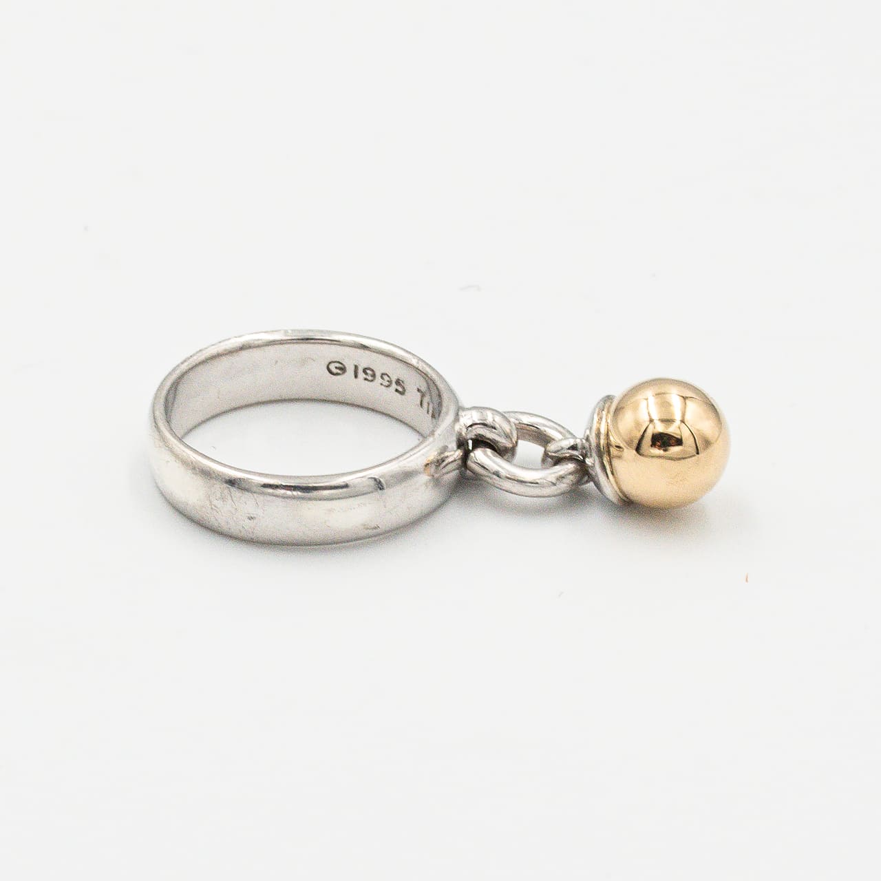 ヴィンテージ ティファニー ボール ダングル リング シルバー 18K コンビ 1995