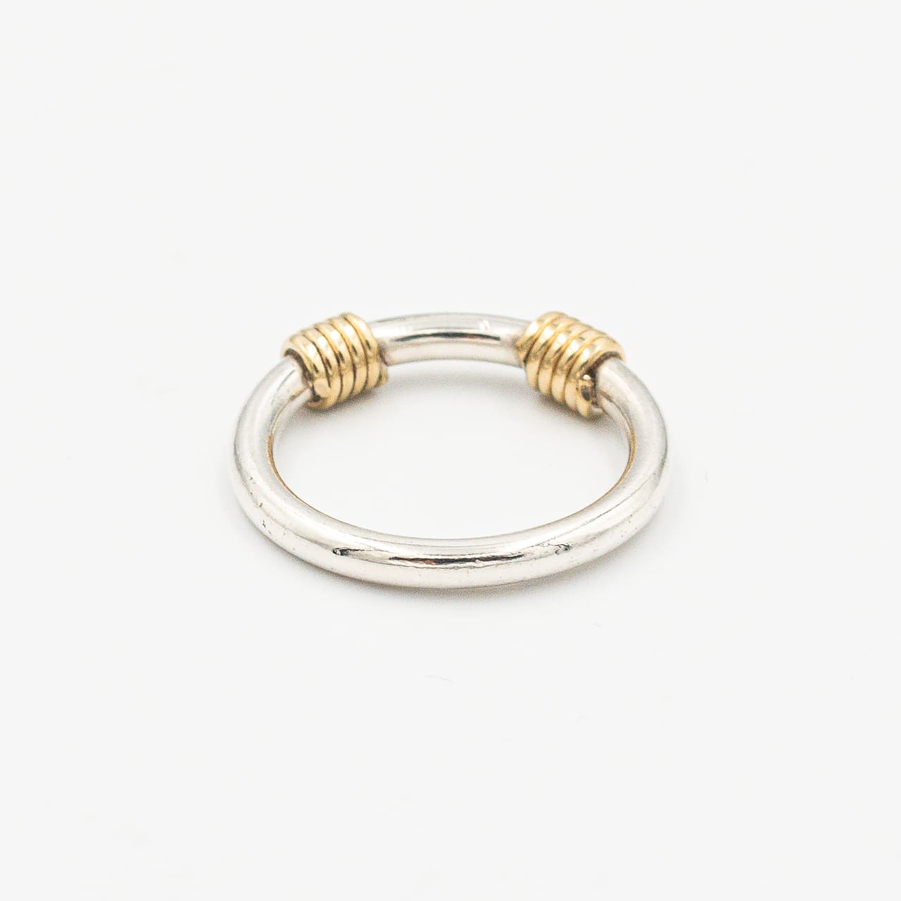 ヴィンテージ ティファニー バンドウィズ 2ワイヤー リング 11号 シルバー 18K コンビ 1990's