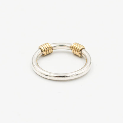 ヴィンテージ ティファニー バンドウィズ 2ワイヤー リング 11号 シルバー 18K コンビ 1990's