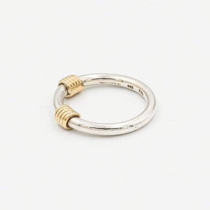 ヴィンテージ ティファニー バンドウィズ 2ワイヤー リング 11号 シルバー 18K コンビ 1990's