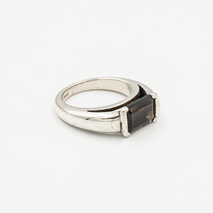 ティファニー スモーキー クオーツ リング 12号 シルバー