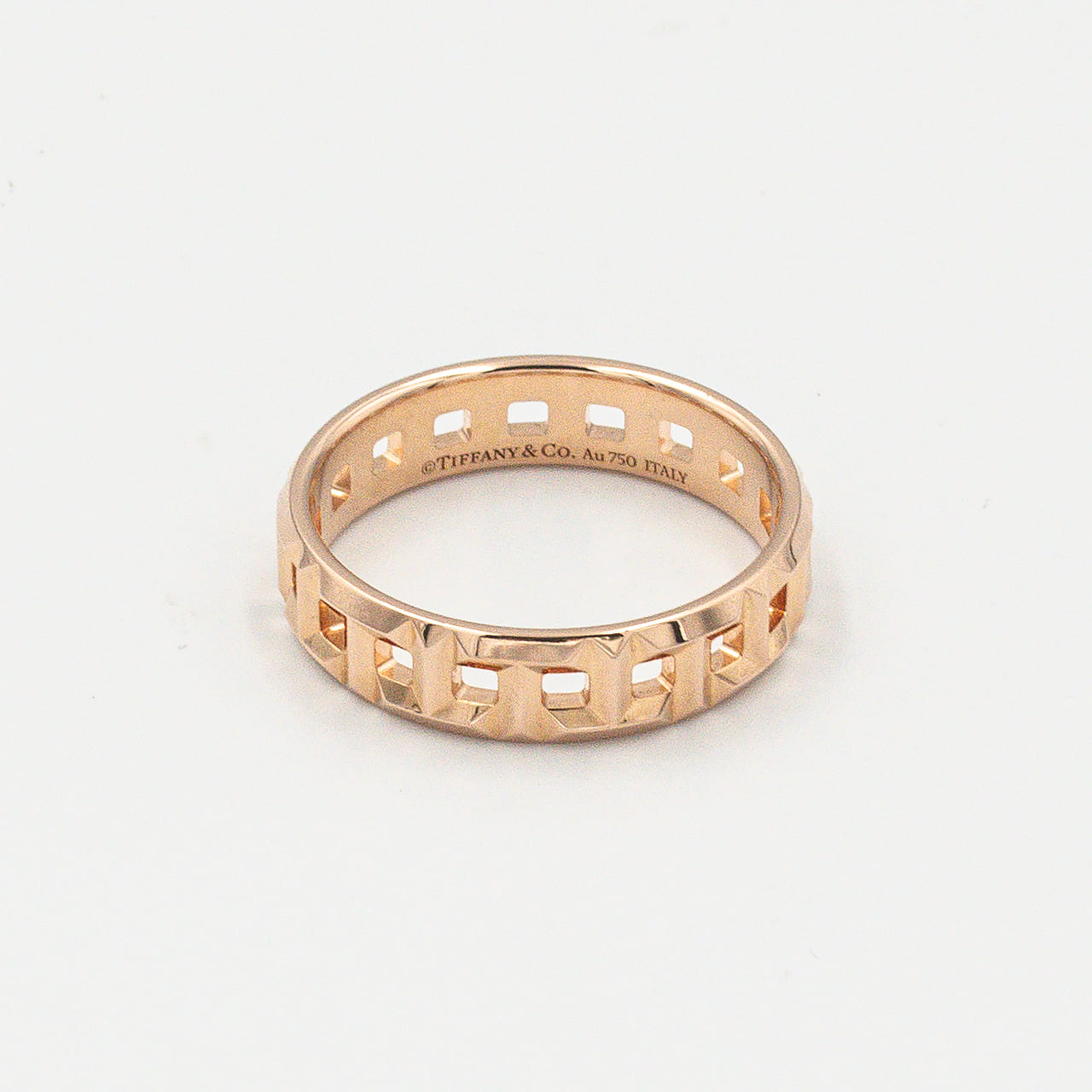 ティファニー Tトゥルー ワイド リング 21号 18K PG