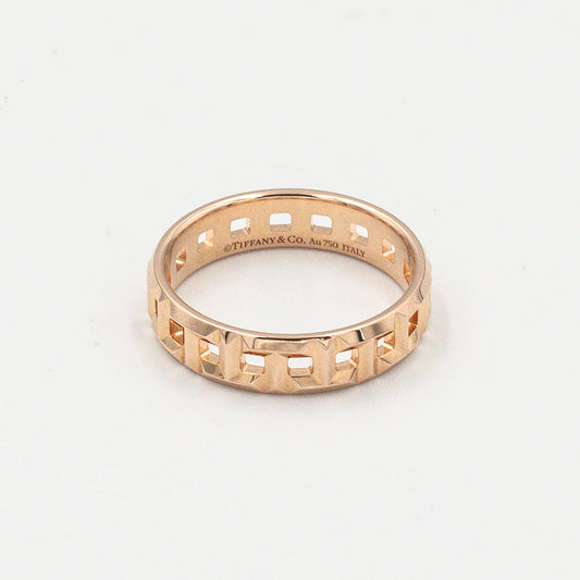 ティファニー Tトゥルー ワイド リング 21号 18K PG