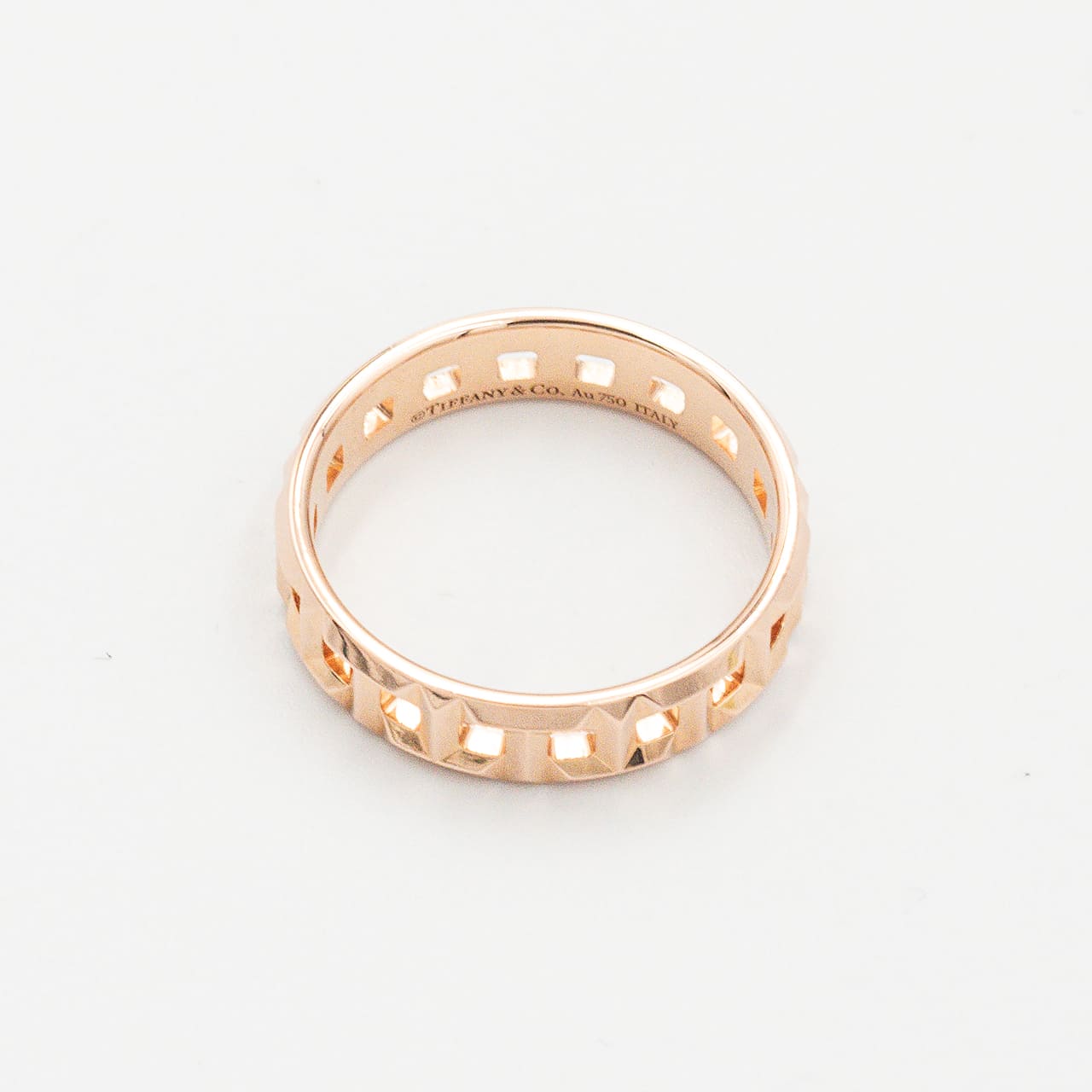 ティファニー Tトゥルー ワイド リング 21号 18K PG