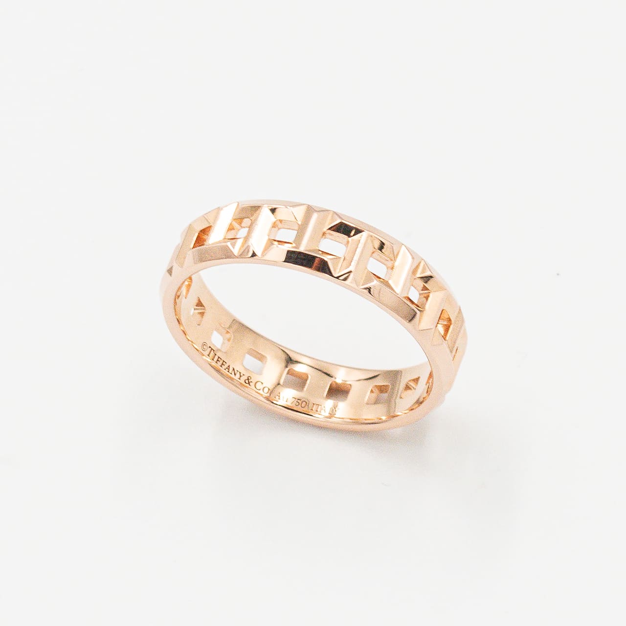ティファニー Tトゥルー ワイド リング 21号 18K PG